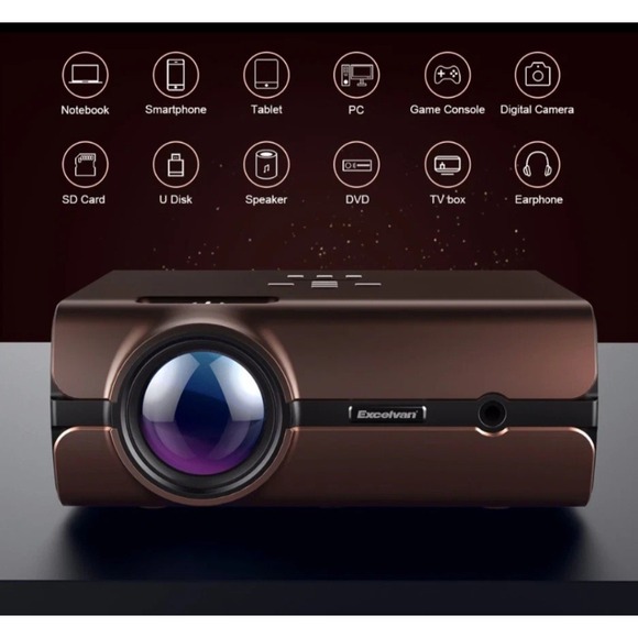 Excelvan BL46 1080P Projector Wifi 2000 lumen Wireless Home Theater NEW IN BOX‎